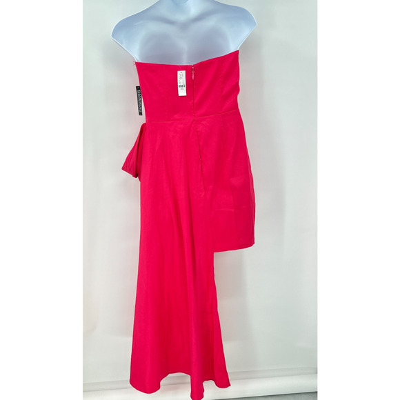 Event Strapless Dress size Large Bright Pink Y2K Party Formal Cocktail New - Picture 4 of 9